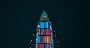 Overhead image of a shipping container