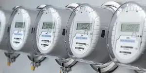 A row of digital electricity meters to illustrate off peak and other tariffs in agriculture